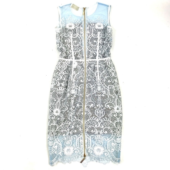 Bronx & Banco Lace Sleeveless Shift Midi Dress 10 - Picture 4 of 8